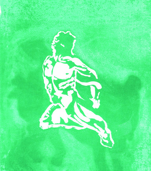 Nora Leitholf: „Europa (türkis)“, Lithographie 2025 Leitholf Ausschnitt