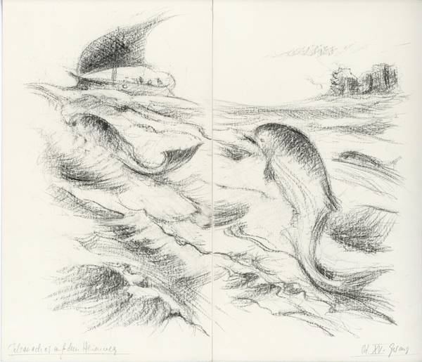 1. Fassung, 15. Gesang, Telemachos auf dem Heimweg